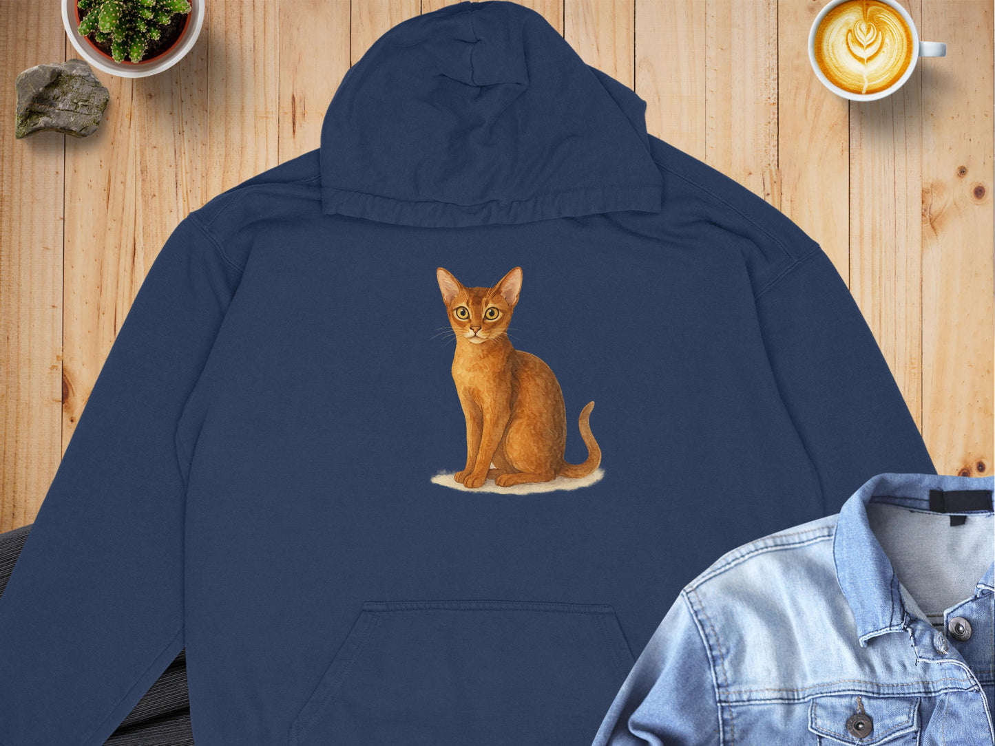 Cozy Blue Hoodie with Adorable Cat Design product type
