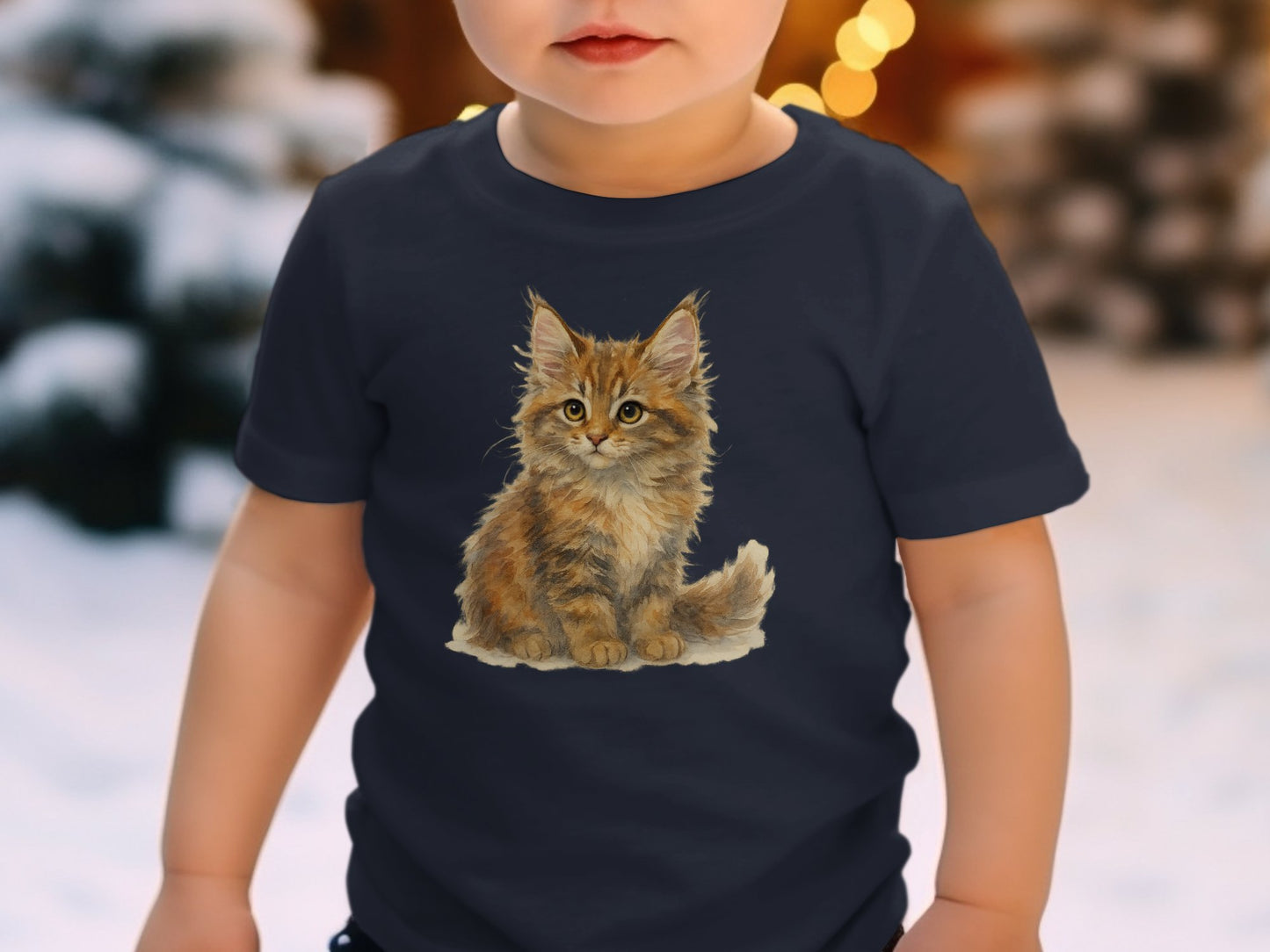 Cute Fluffy Kitten Print Kids T-Shirt product type
