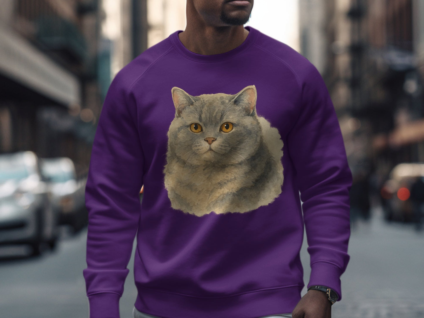 Cozy Feline Sweatshirt with Adorable Cat Print product