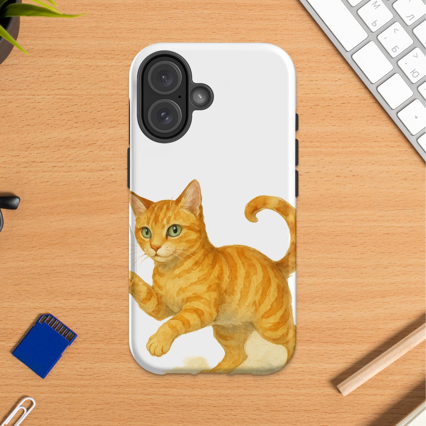 Adorable Orange Cat Design Protective Phone Case product