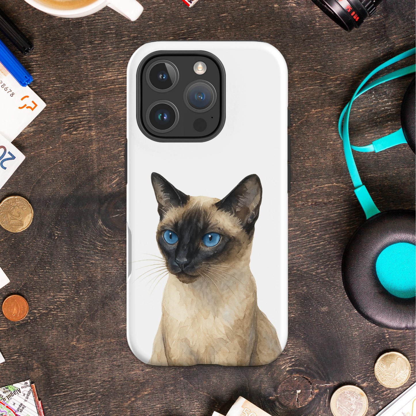 Stunning Design Phone Case with Siamese Cat Design product type