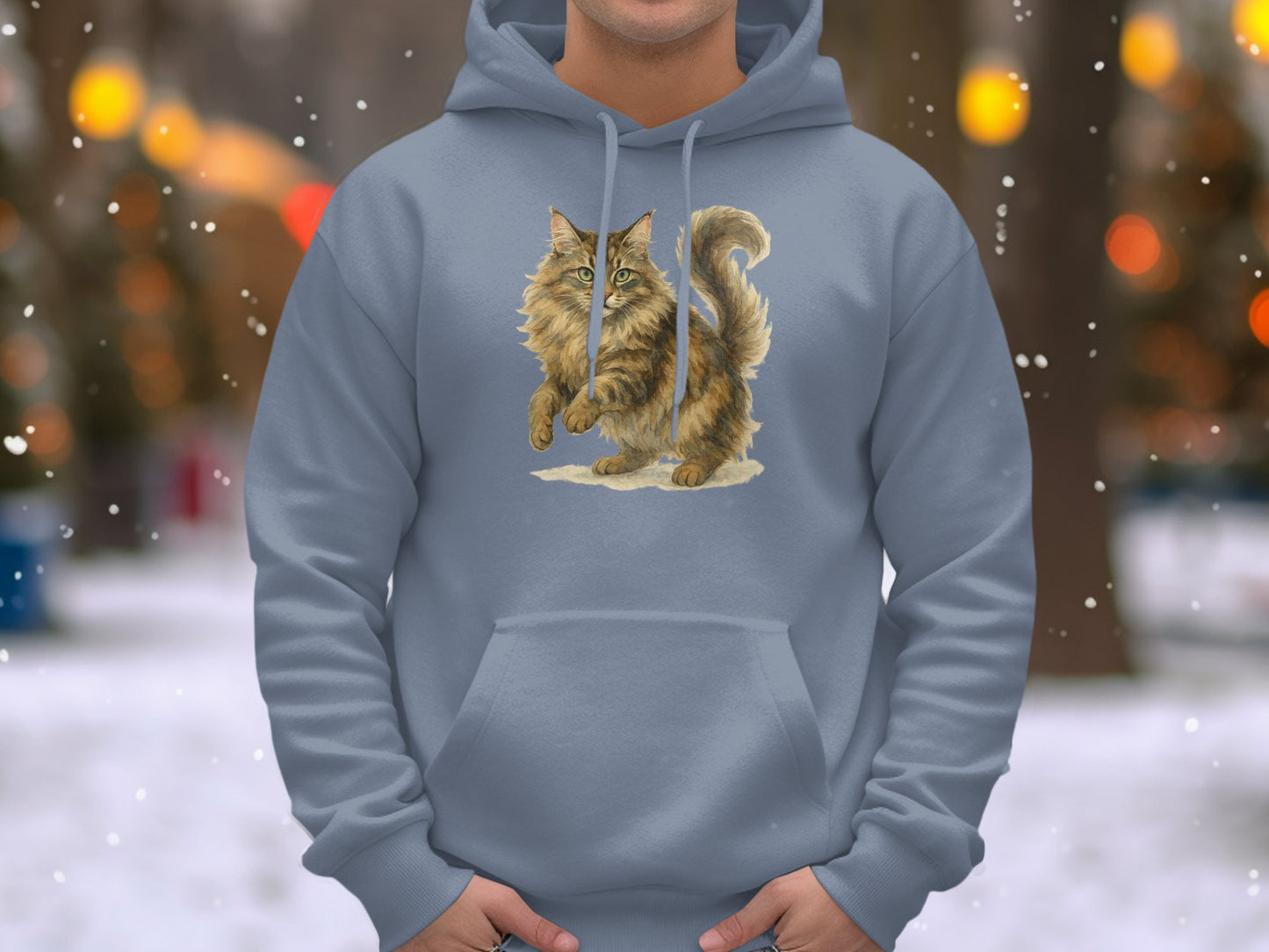 Playful Cat Graphic on Cozy Hoodie product type