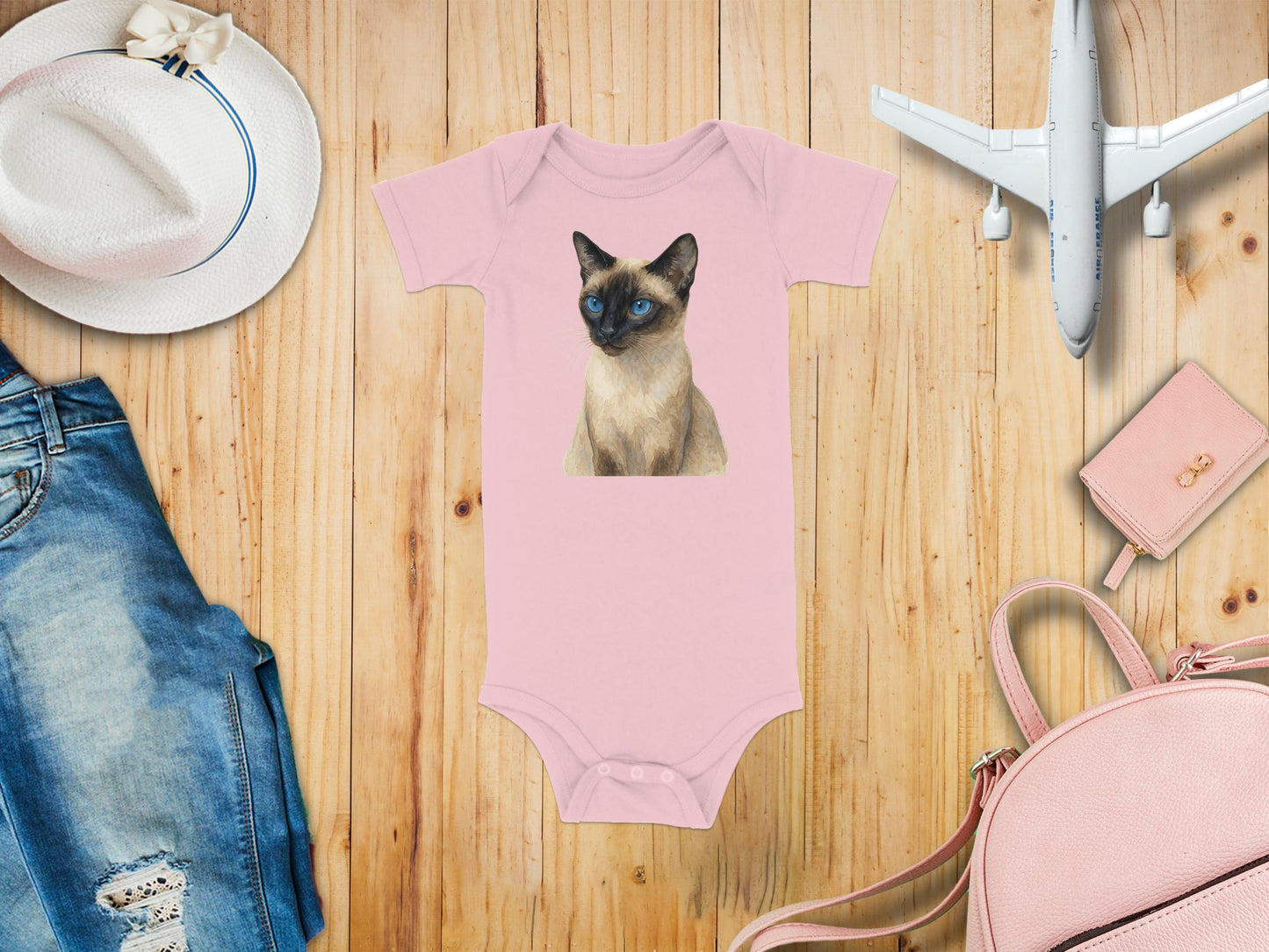Adorable Siamese Cat Print Baby Onesie Bodysuit product type