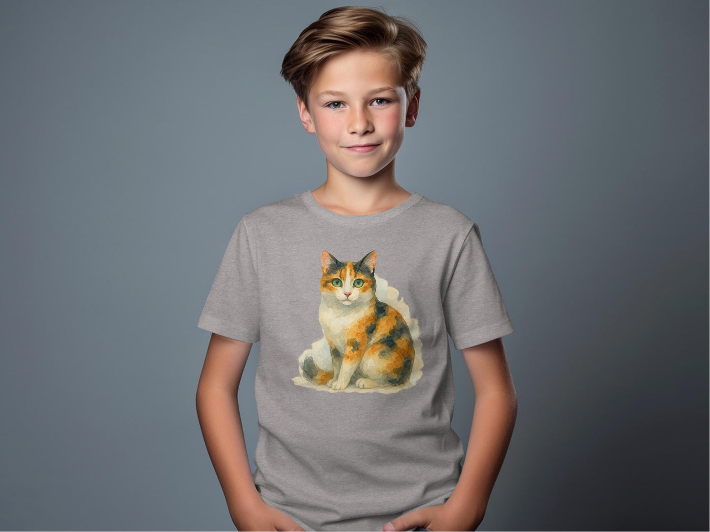 Adorable Calico Cat Graphic Kids T-Shirt product type