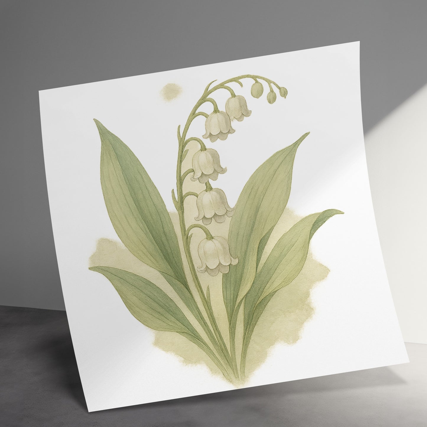 Watercolor Lily of the Valley Botanical Wall Art product type