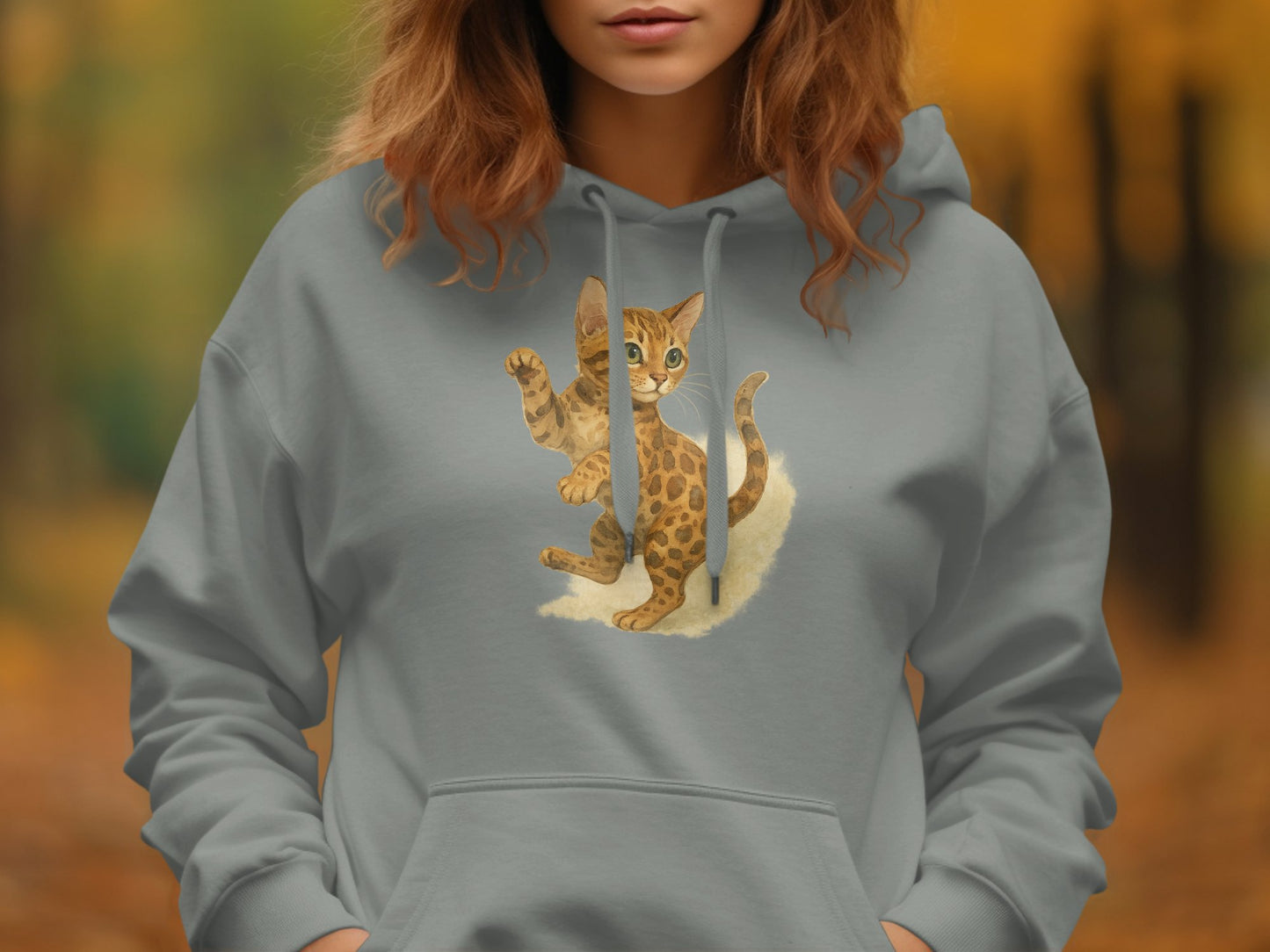 Playful Feline Graphic on Cozy Hoodie product type