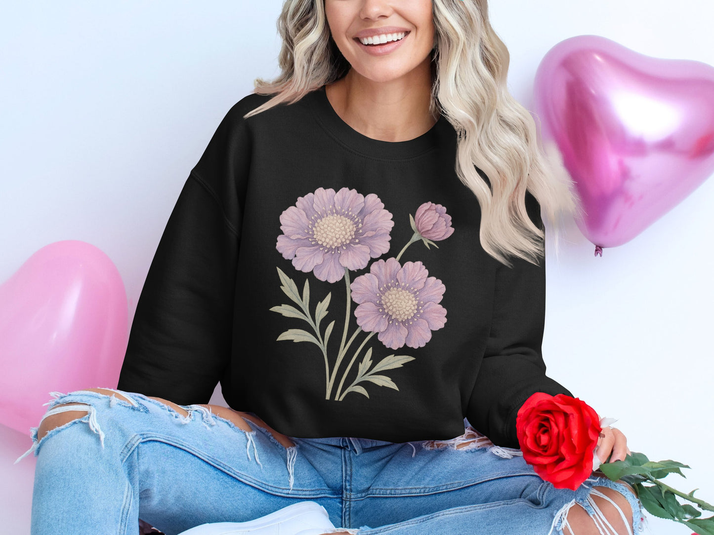 Beautiful Floral Graphic Print Sweatshirt product