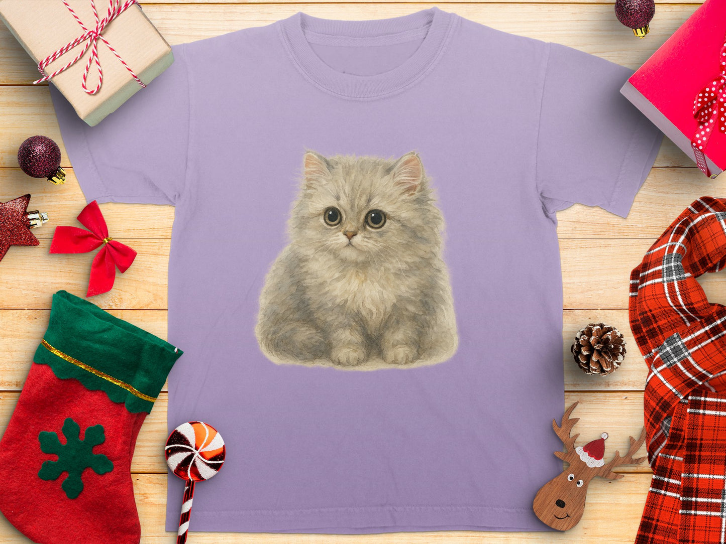 Adorable Fluffy Kitten Design on Classic T-Shirt product