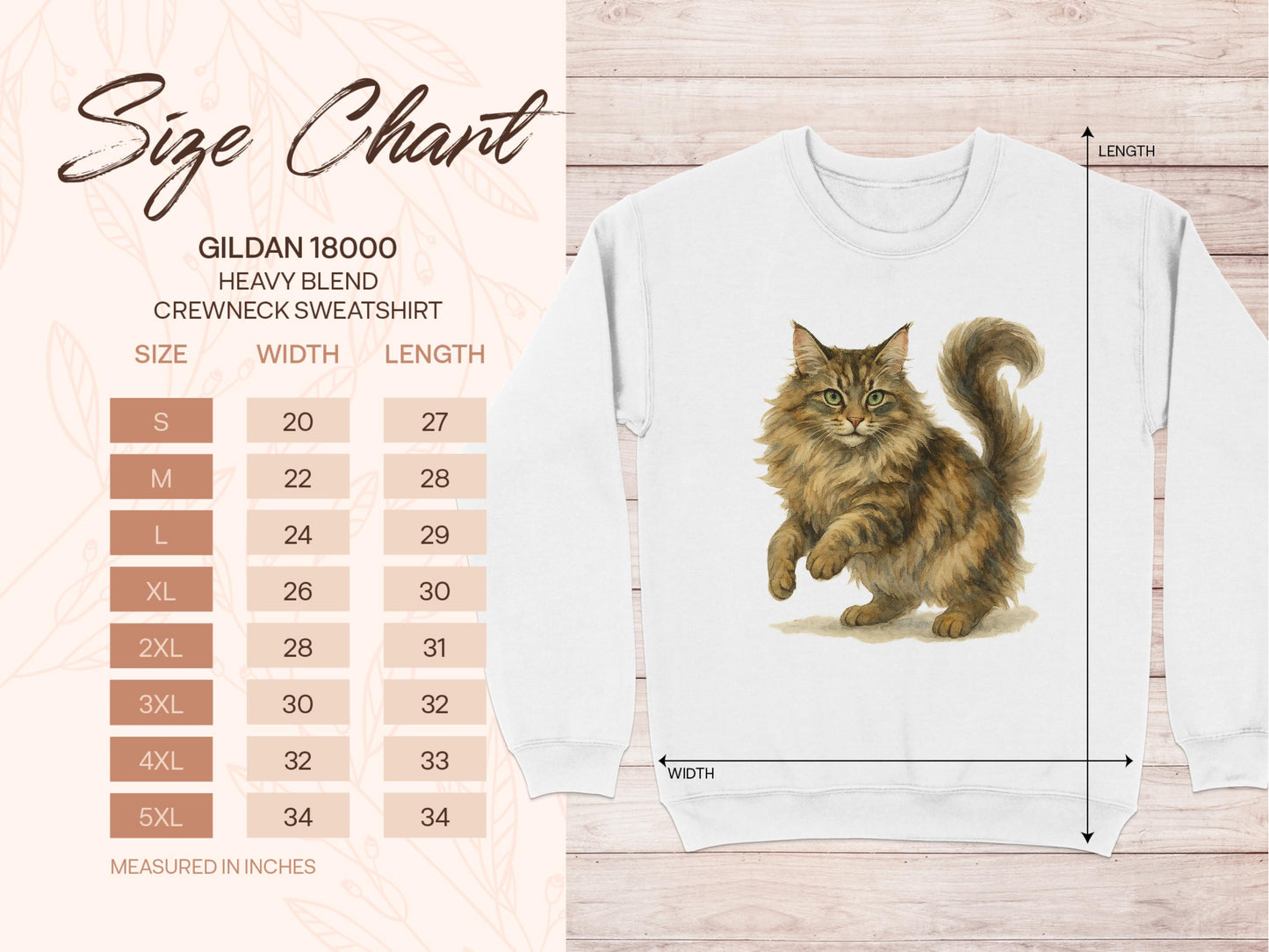 Furry Cat Graphic on Gildan 18000 Crewneck Sweatshirt product