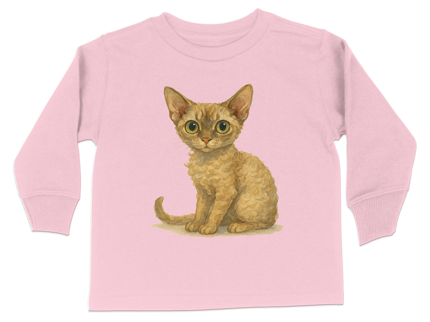 Cute Kitten Print Pink Toddler Long Sleeve Shirt product type