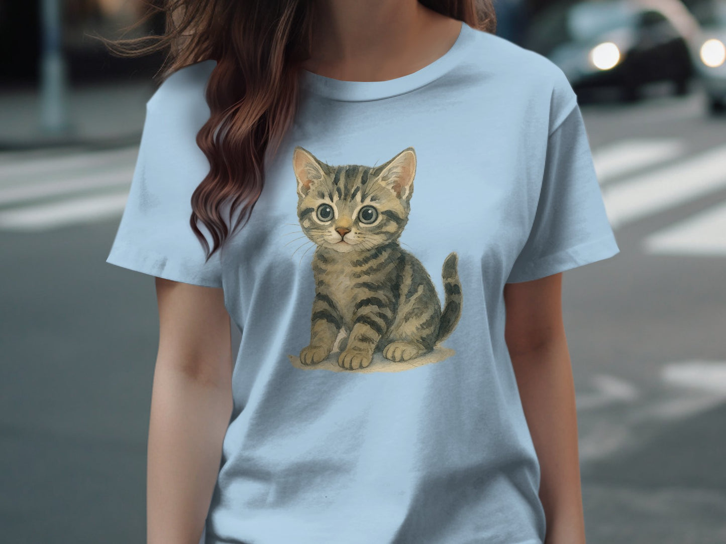 Cute Kitten Graphic Tees Women Casual Clothing product type