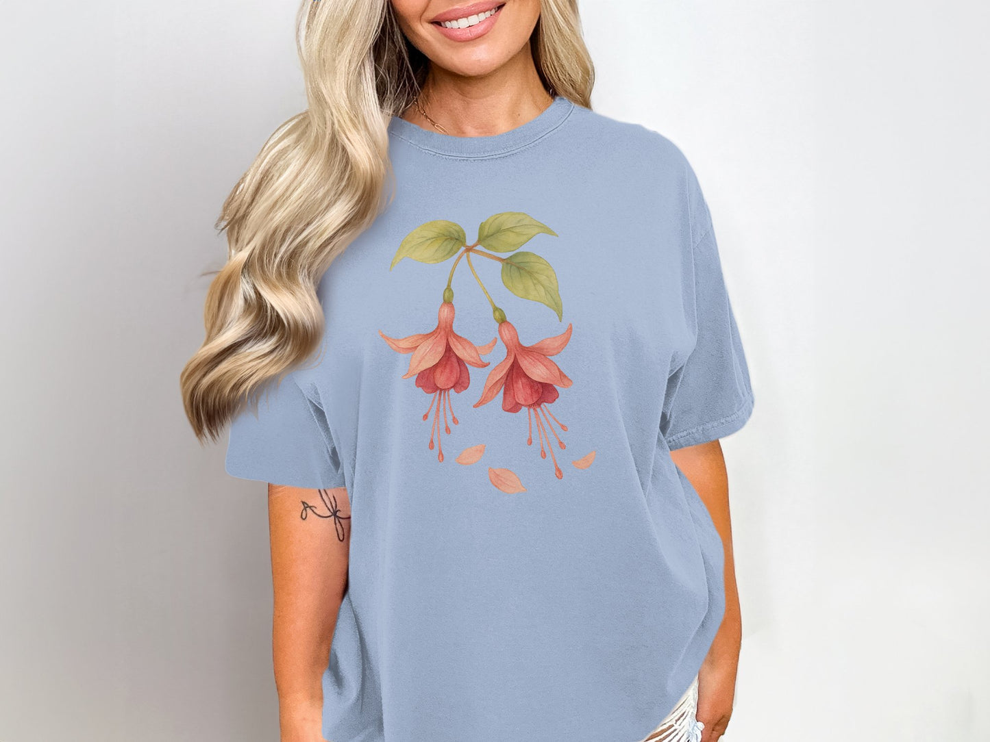 Floral Fuchsia Pink Blossom Printed T-Shirt product