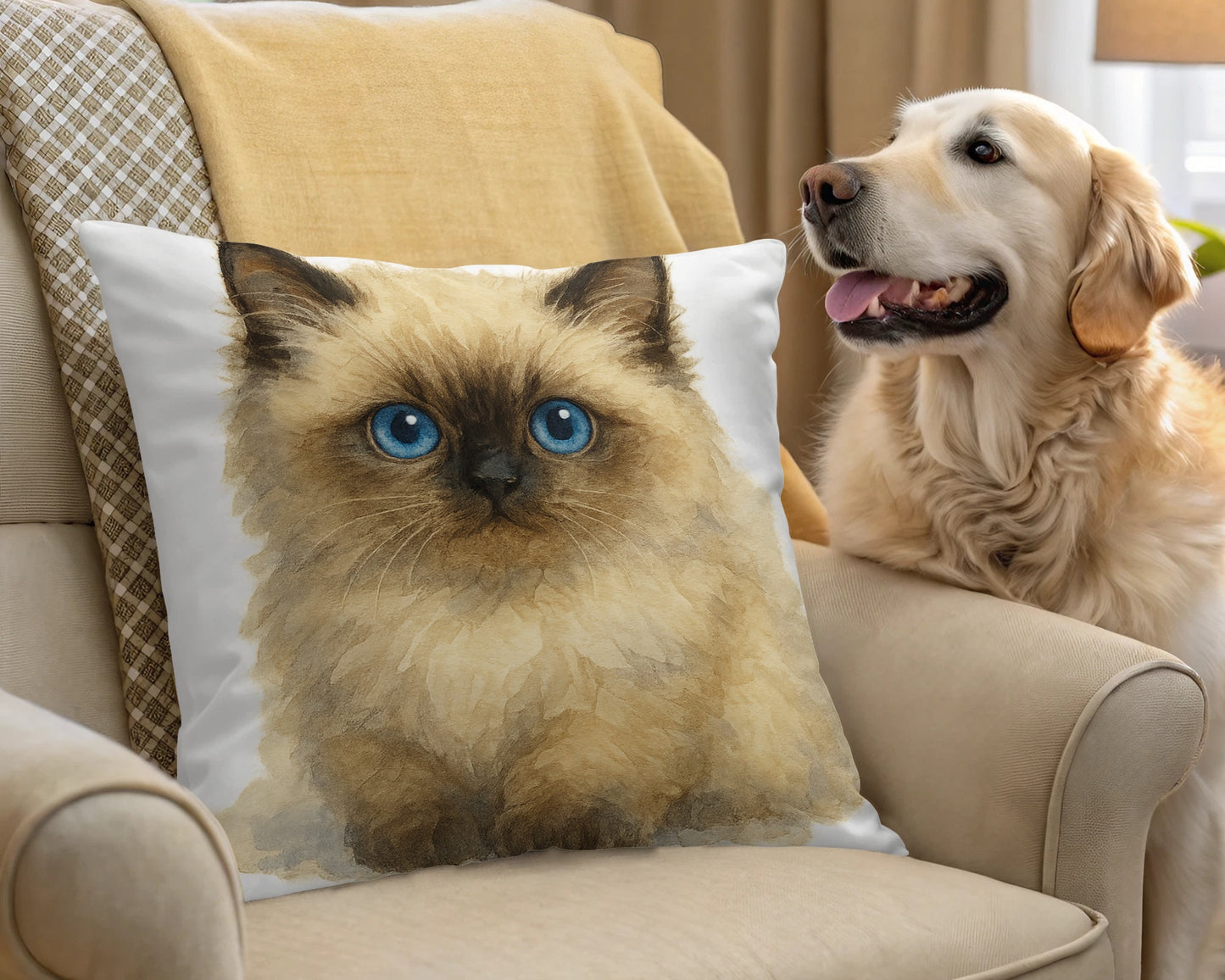 Decorative cushion with cat face design product type