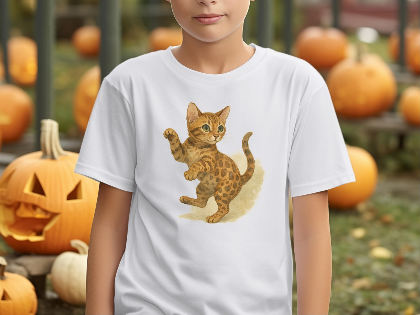 Cute Bengal Kitten Design Halloween T-Shirt product
