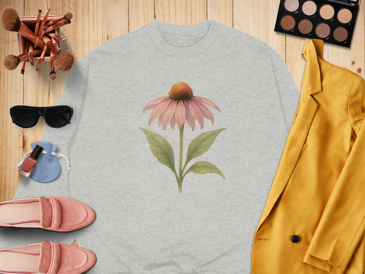 Vintage Botanical Art Printed Sweater Casual Style product type