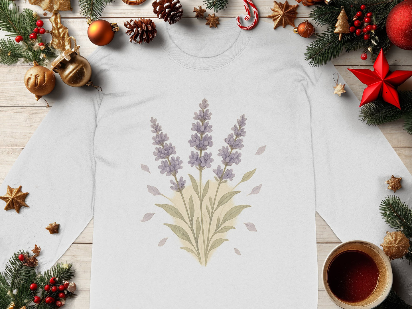 Festive Lavender Artwork Long Sleeve Shirt product type