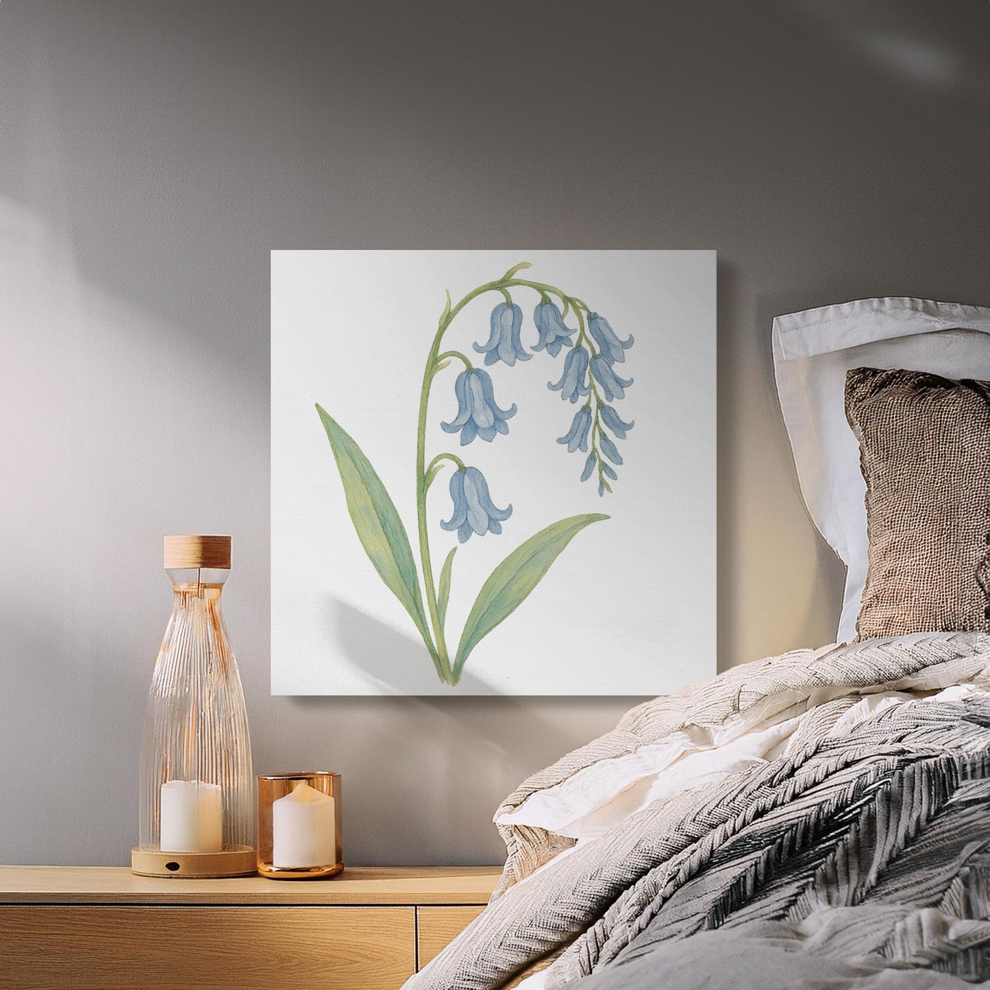 Delicate Bluebell Botanical Print Canvas Art product type