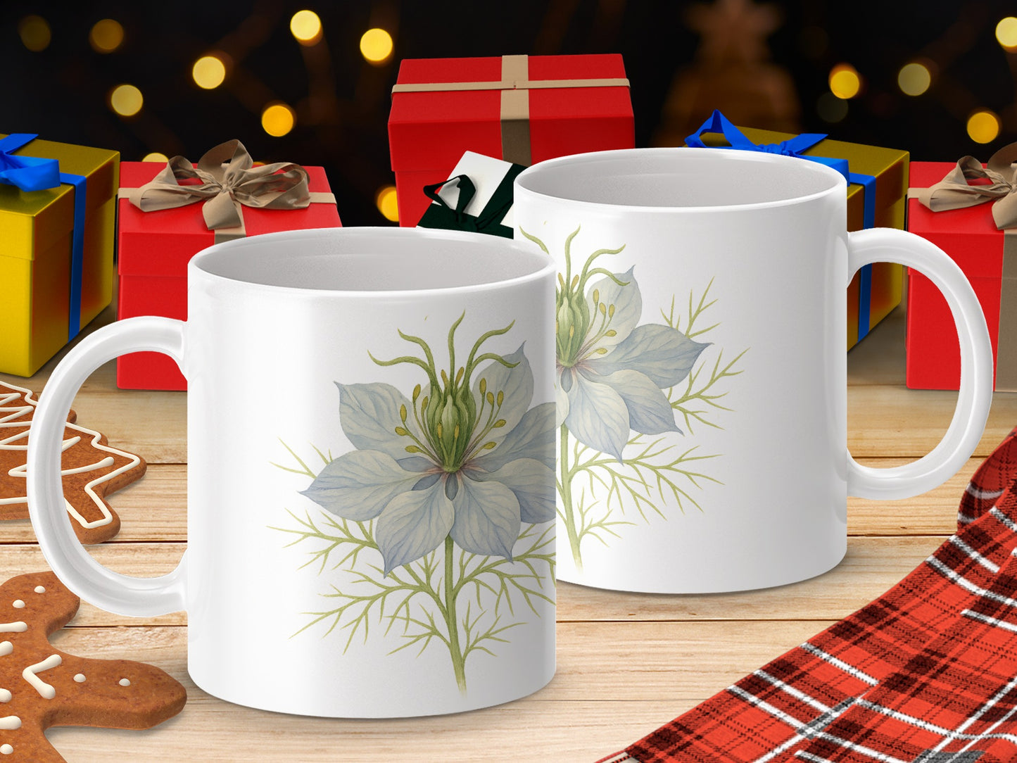 Holiday Gift White Floral Mug Perfect for Coffee or Tea