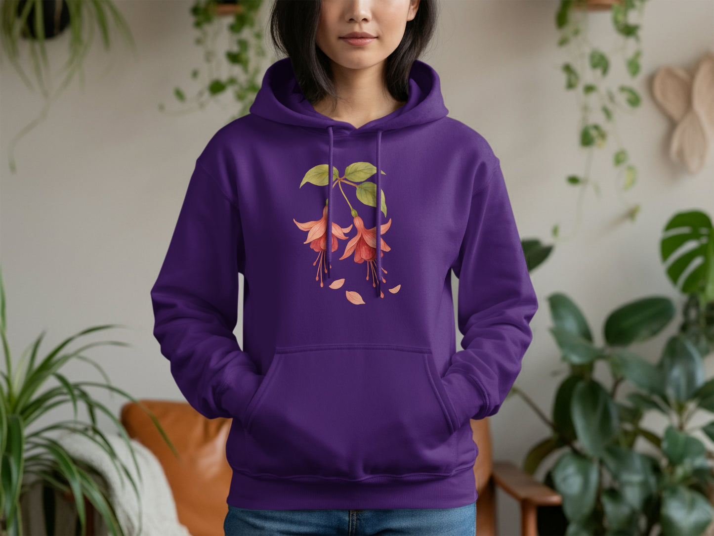 Elegant Purple Hoodie with Floral Design product type