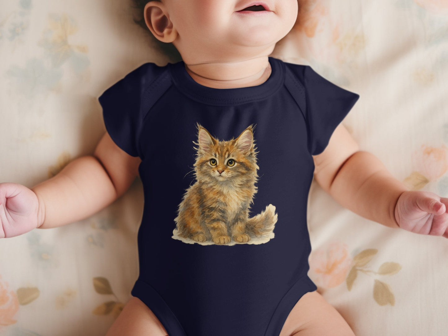 Adorable Kitten Graphic Print Infant Bodysuit product