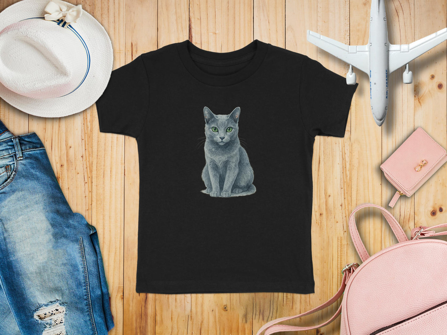 Cute Cat Graphic Black Tee Shirt Casual Wear product type