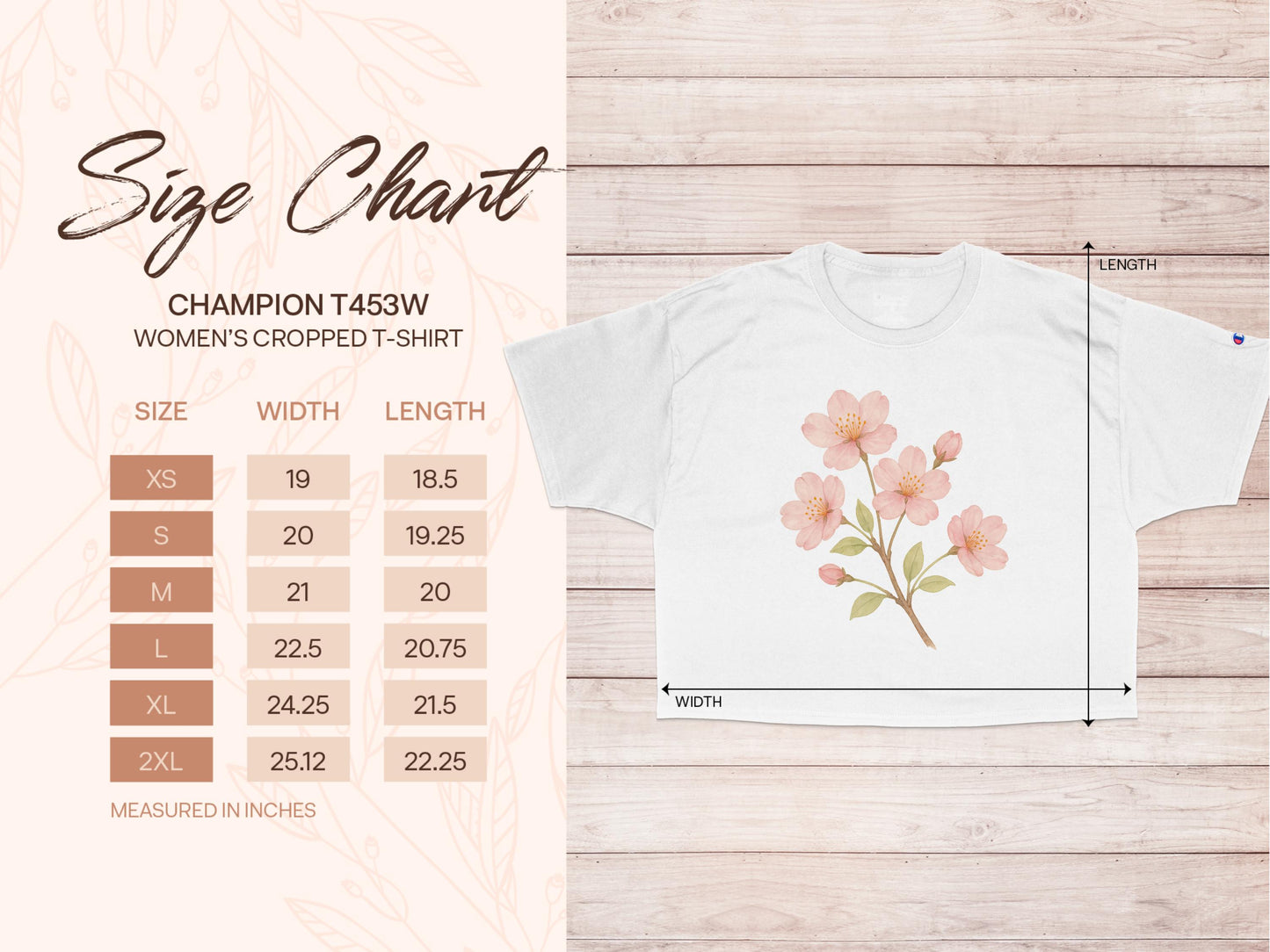 Flower Print Women's Cropped T-Shirt product type
