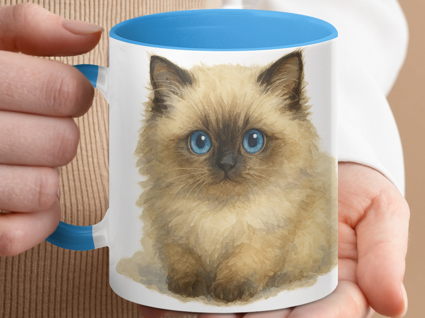 Cute Fluffy Kitten with Blue Eyes Mug product