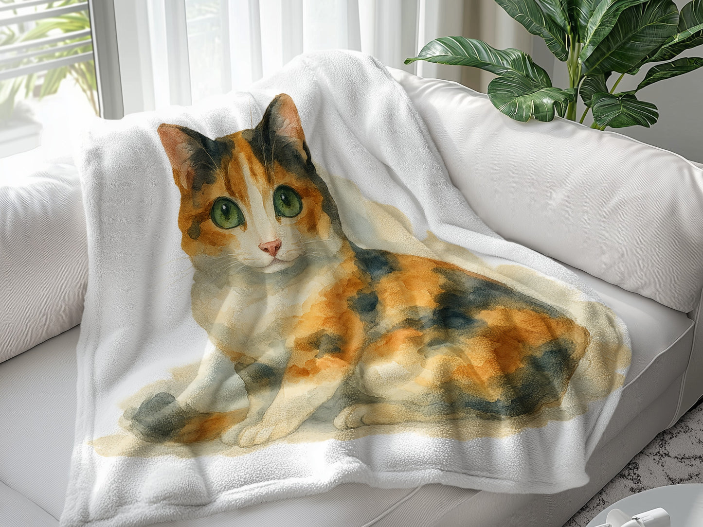 Calico Cat Print Soft Cozy Fleece Blanket product