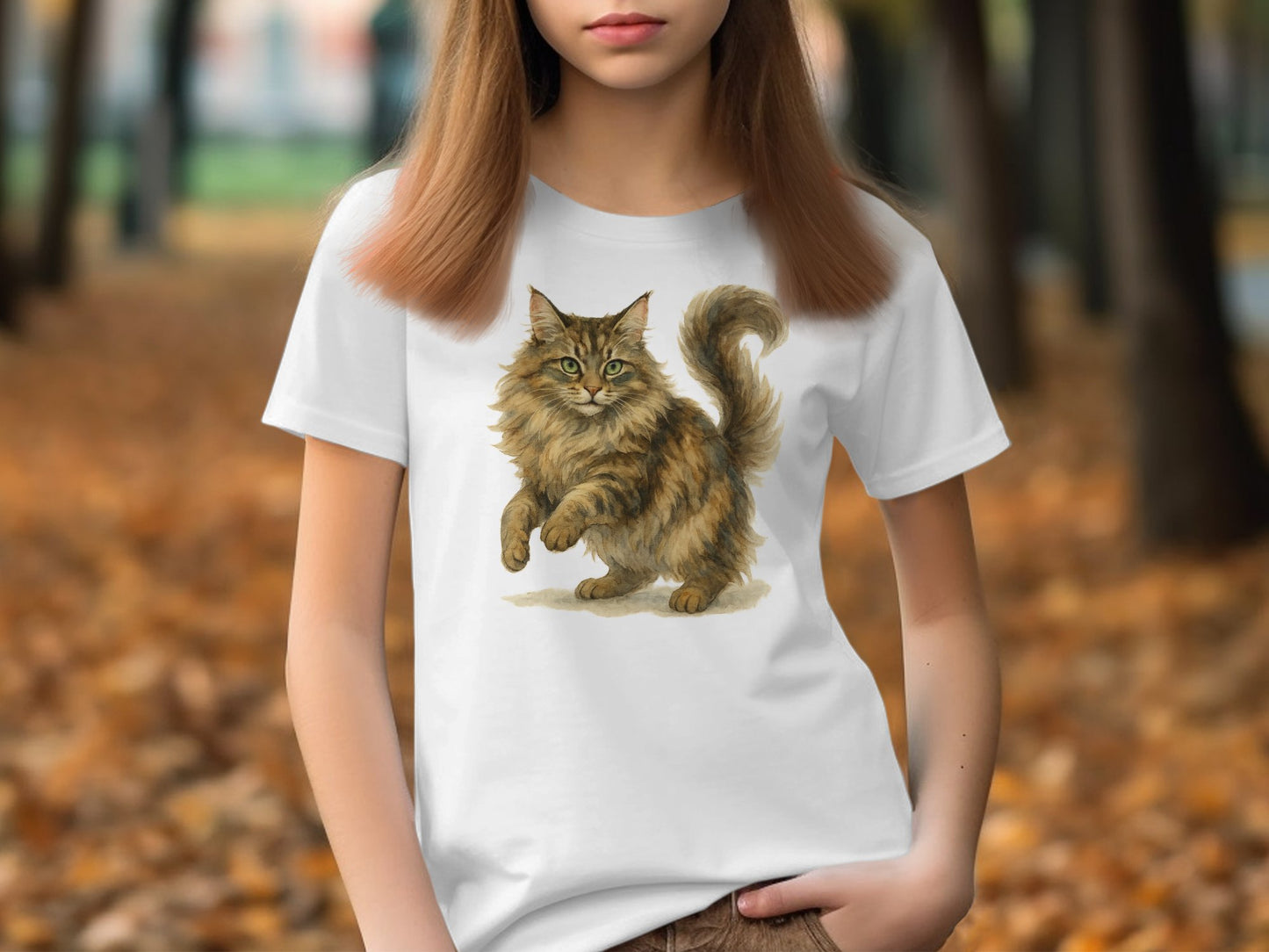 Realistic Cat Illustration T-Shirt Top for Nature Lovers Product