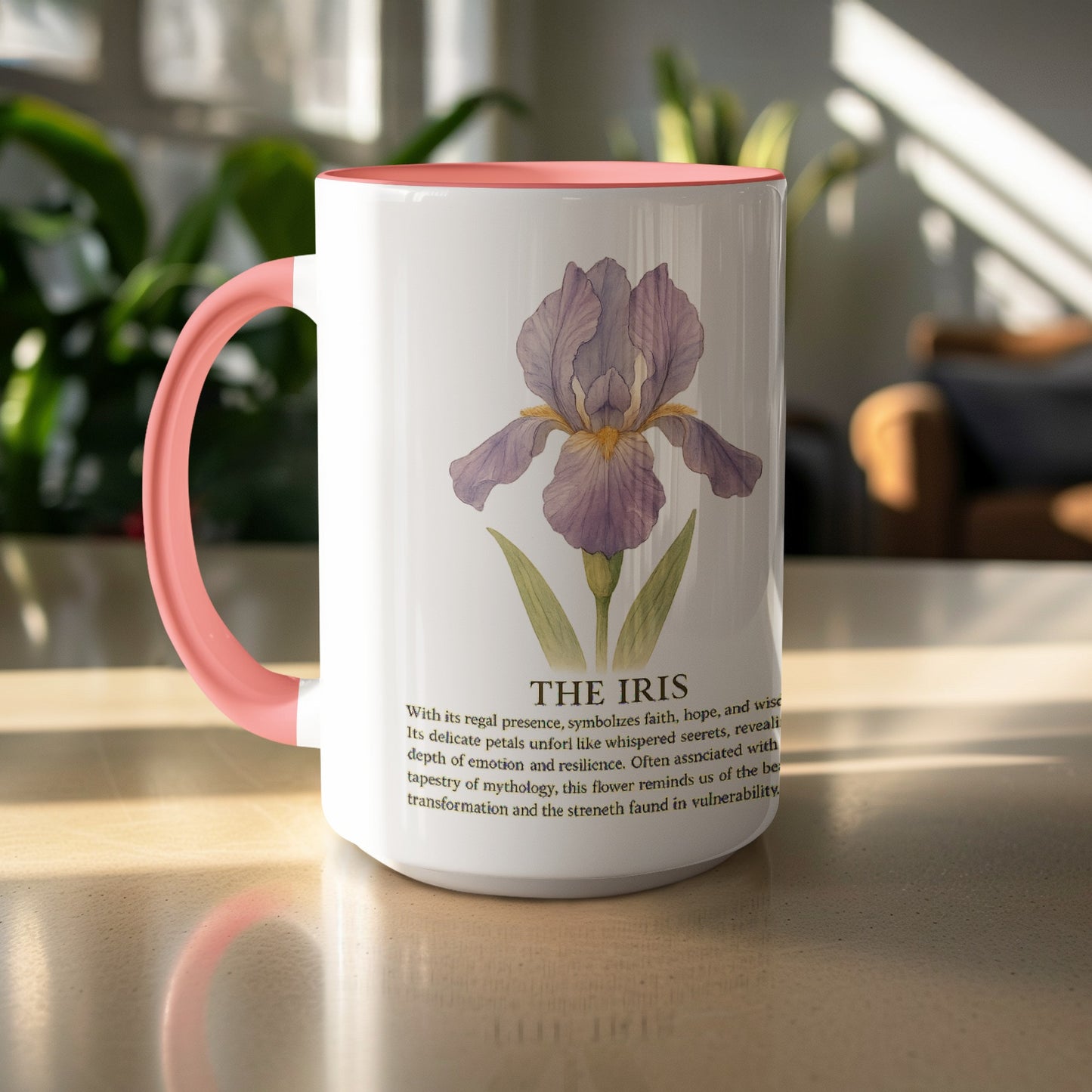 Beautiful Pink and White The Iris Design Mug product
