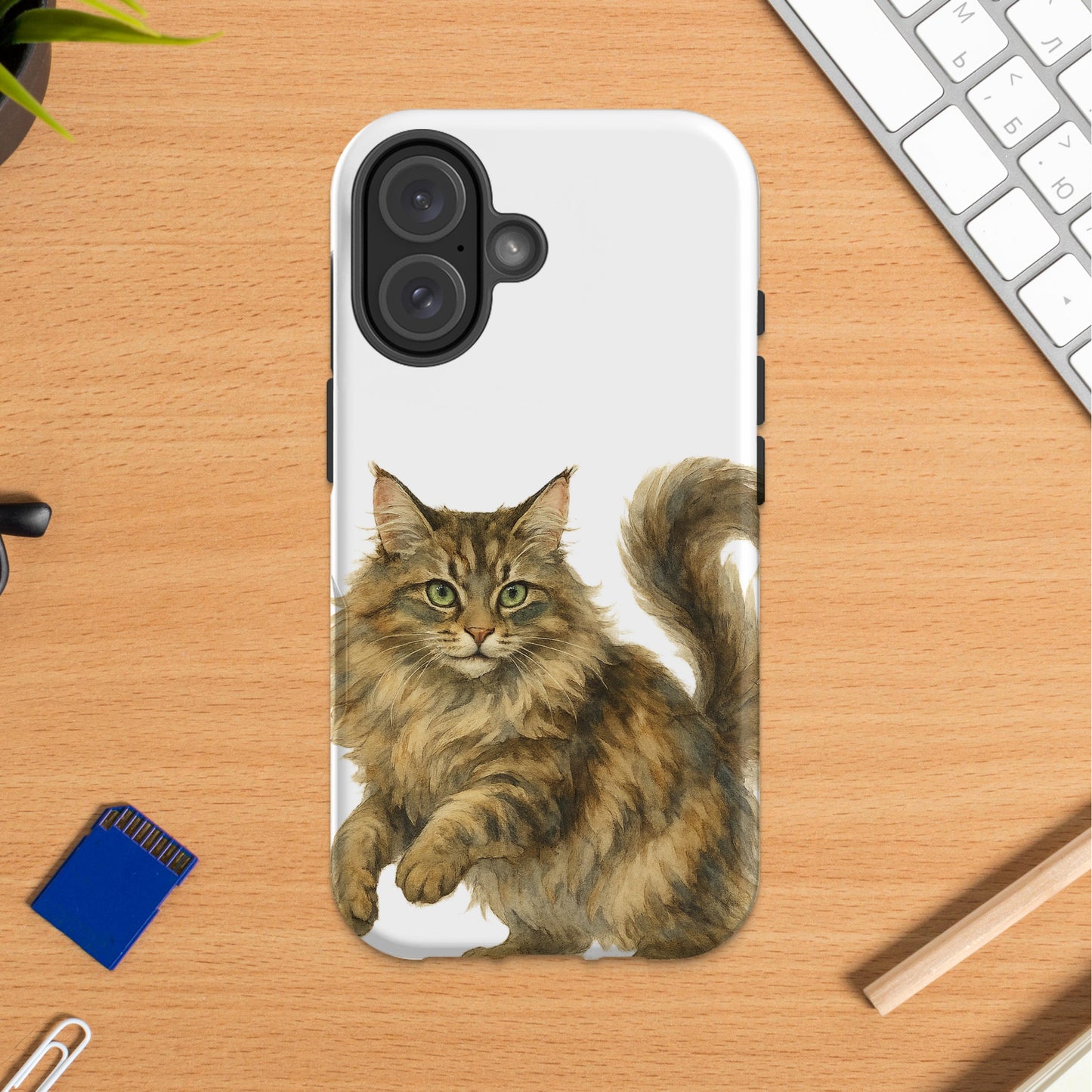 Charming Fluffy Cat Design iPhone Case Product