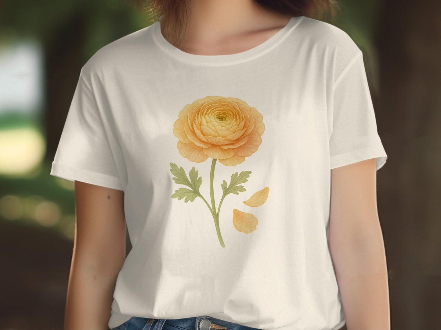 Yellow Floral Design Printed T-shirt product