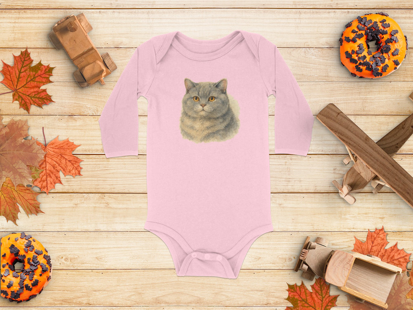 Cute Kitten Graphic Design on Baby Onesie Kids product