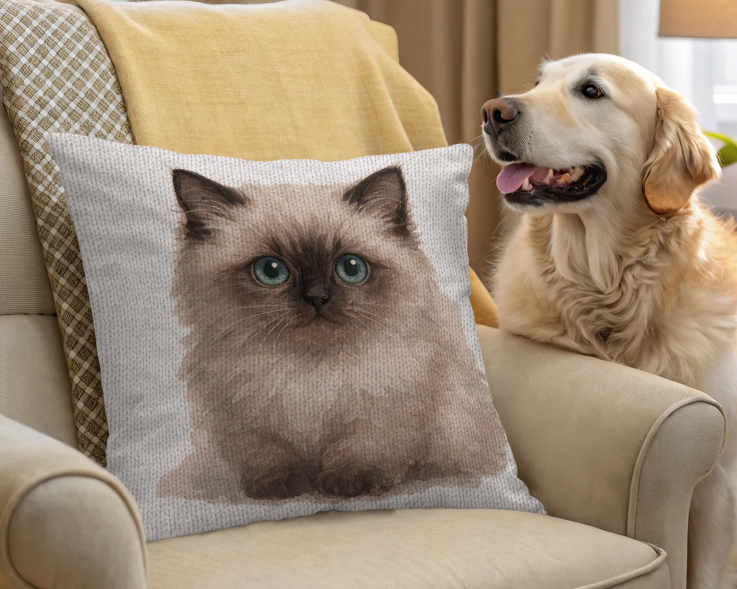 Decorative Pillow with Adorable Cat Design product type