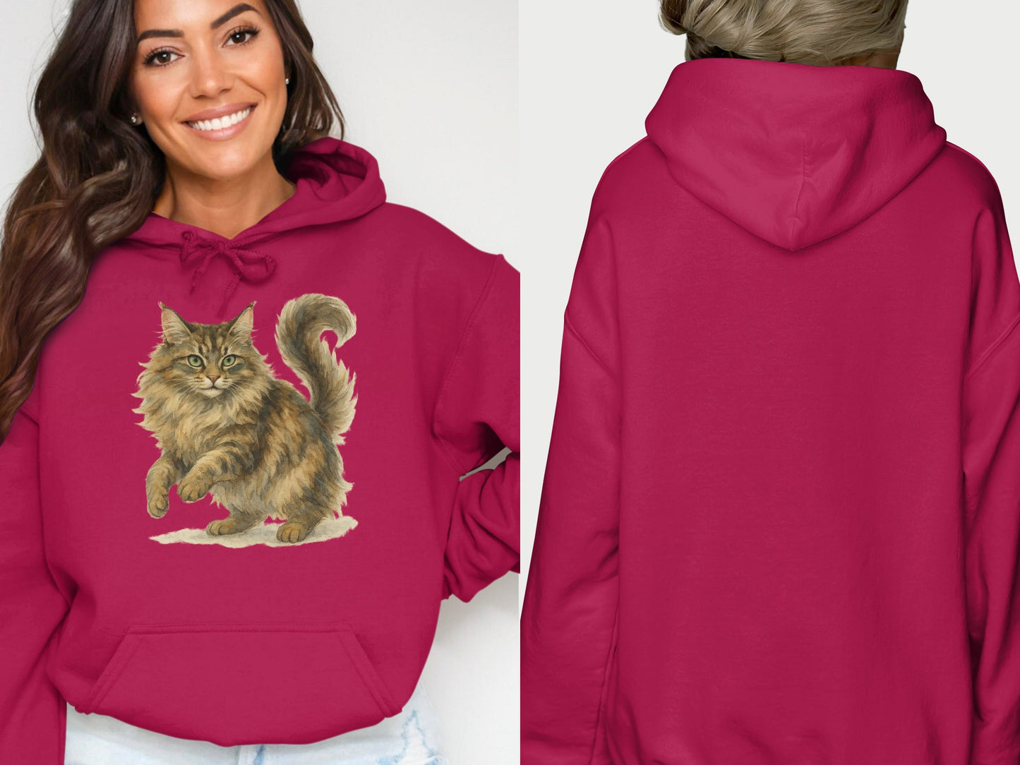 Adorable Cat Graphic Print Design Hoodie product