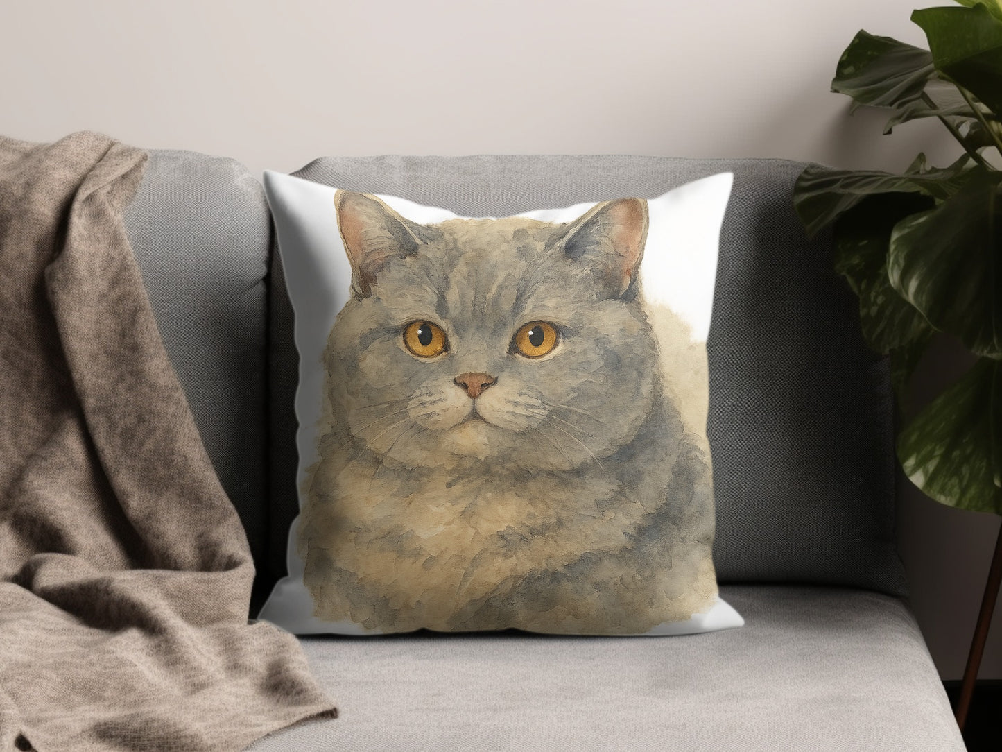 Adorable Cat Portrait Pillow for Home Decor product type