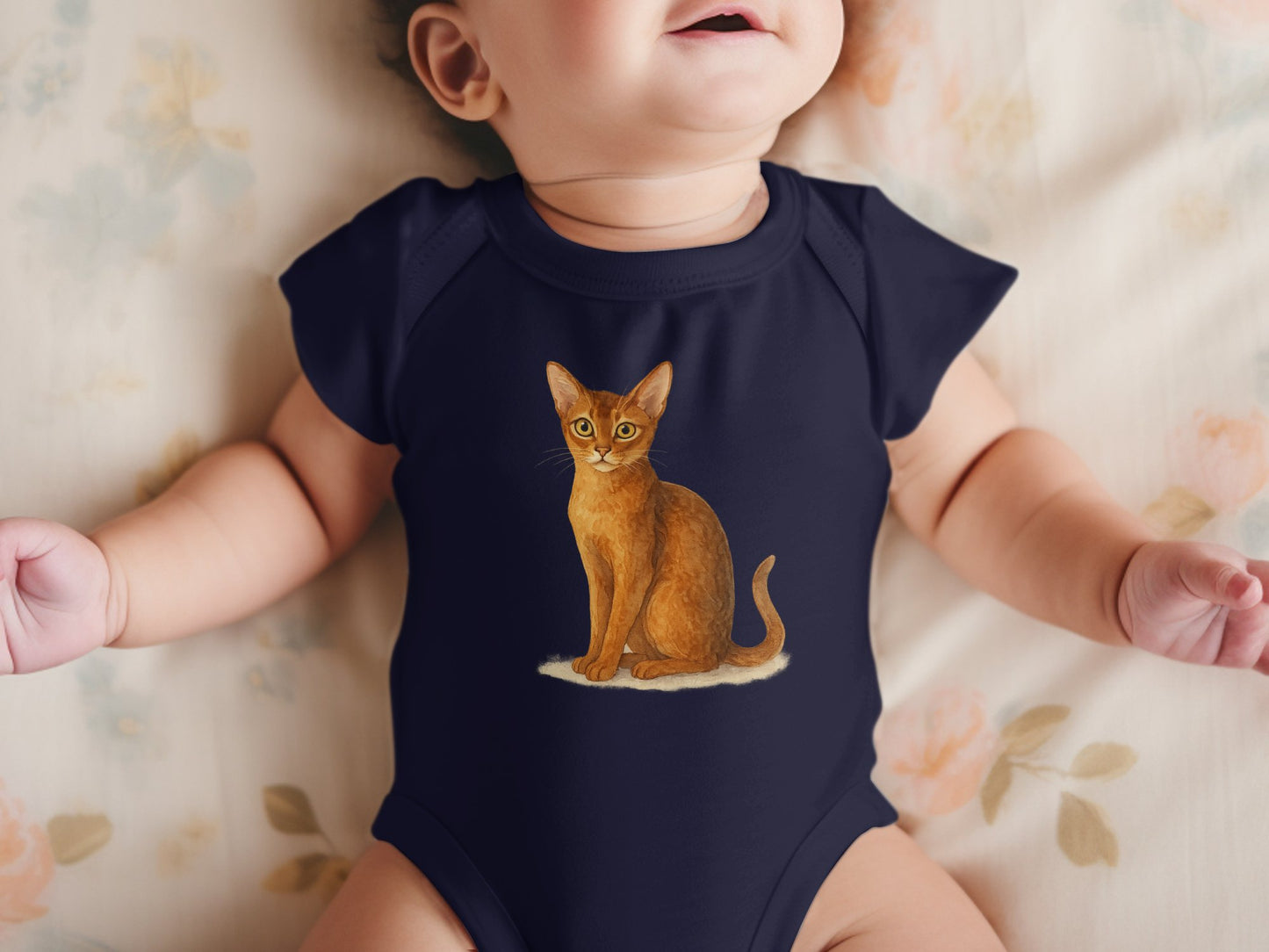 Baby Onesie with Cute Orange Cat Design product type
