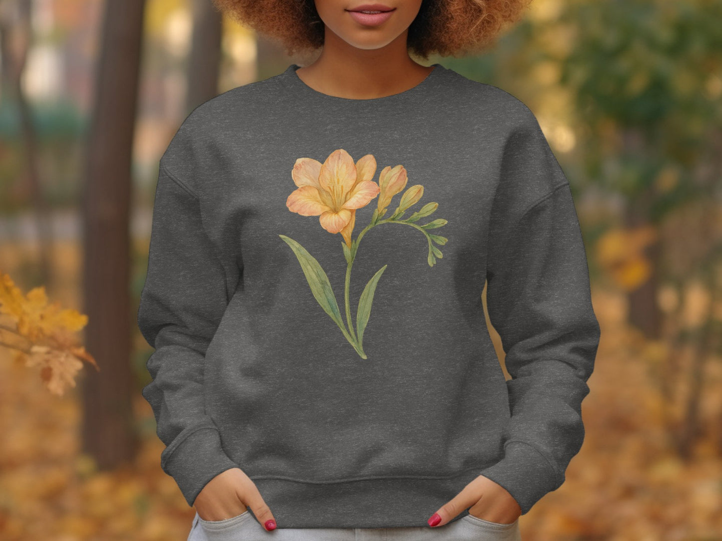 Yellow Flower Casual Long Sleeve Sweatshirt product