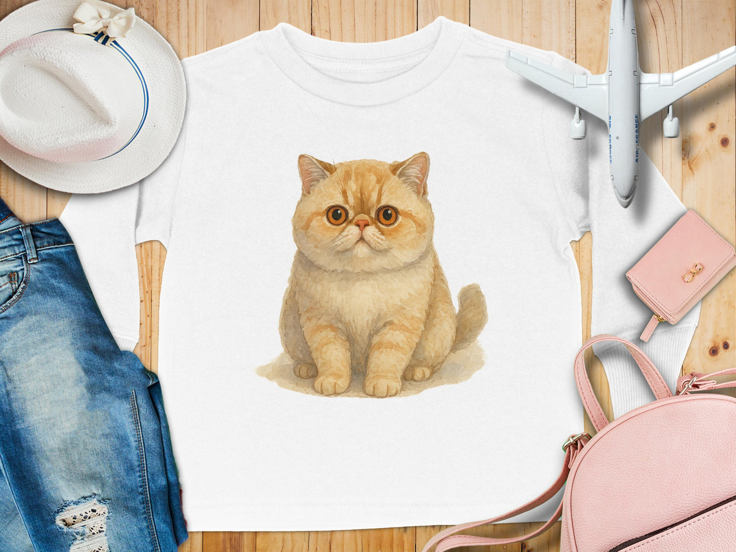 Cute Ginger Cat Print T-Shirt Fashionable Clothing product