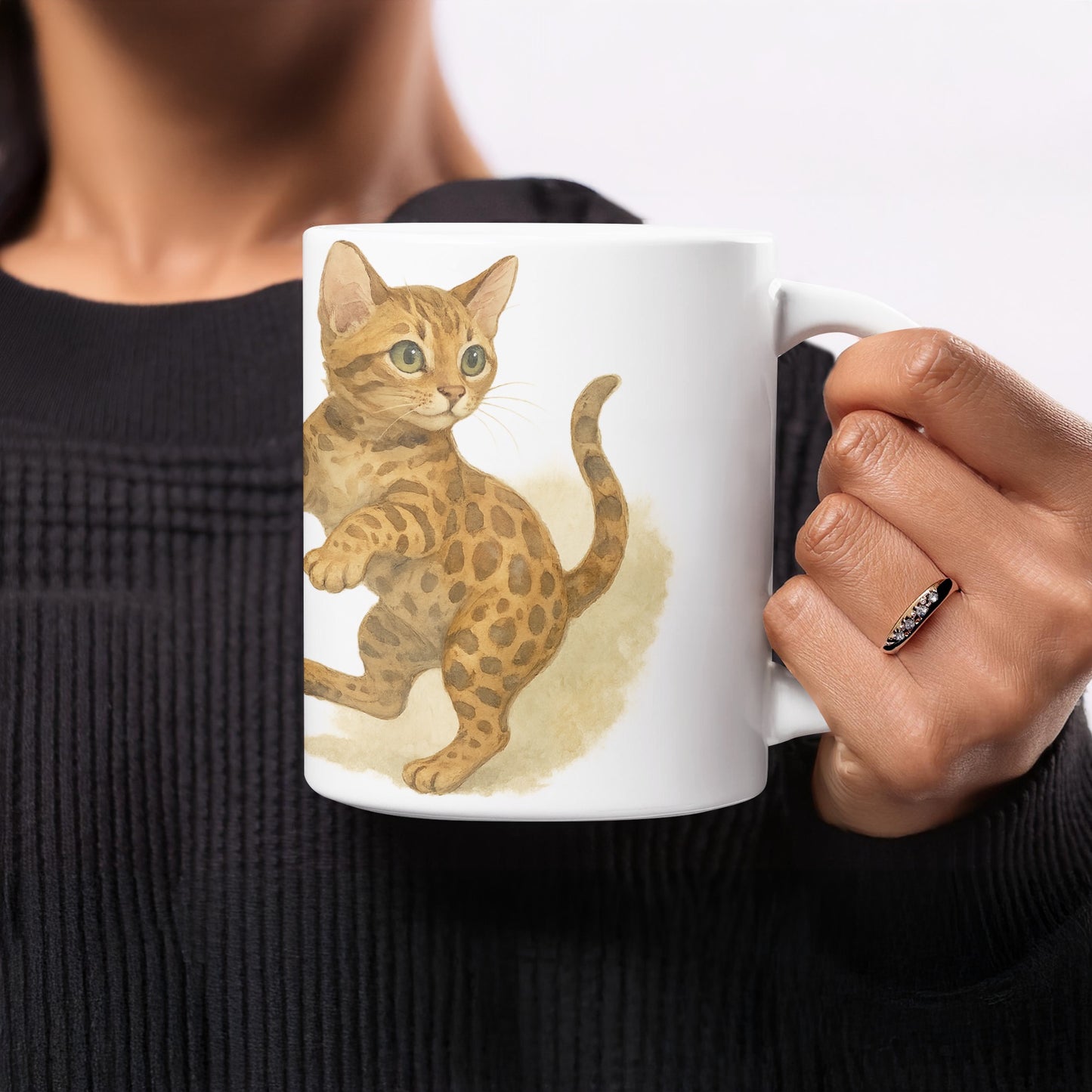 Cute Leopard Kitten Design Printed Mug product