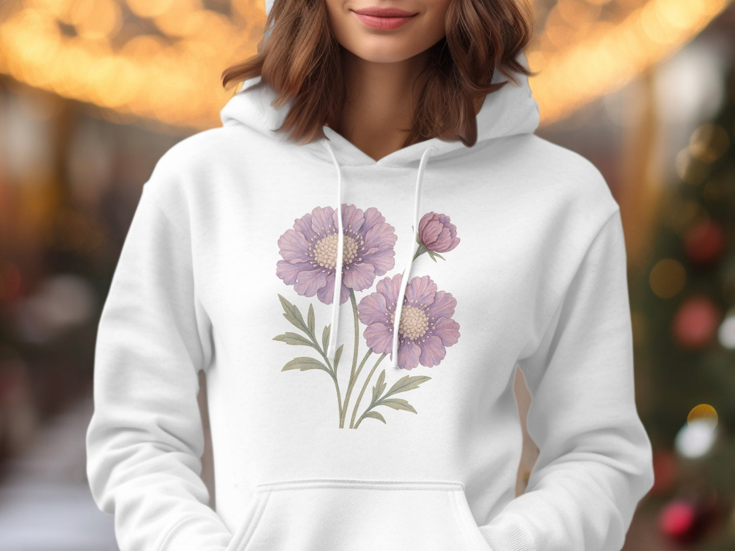 Purple Flower Design Women's Hoodie product type