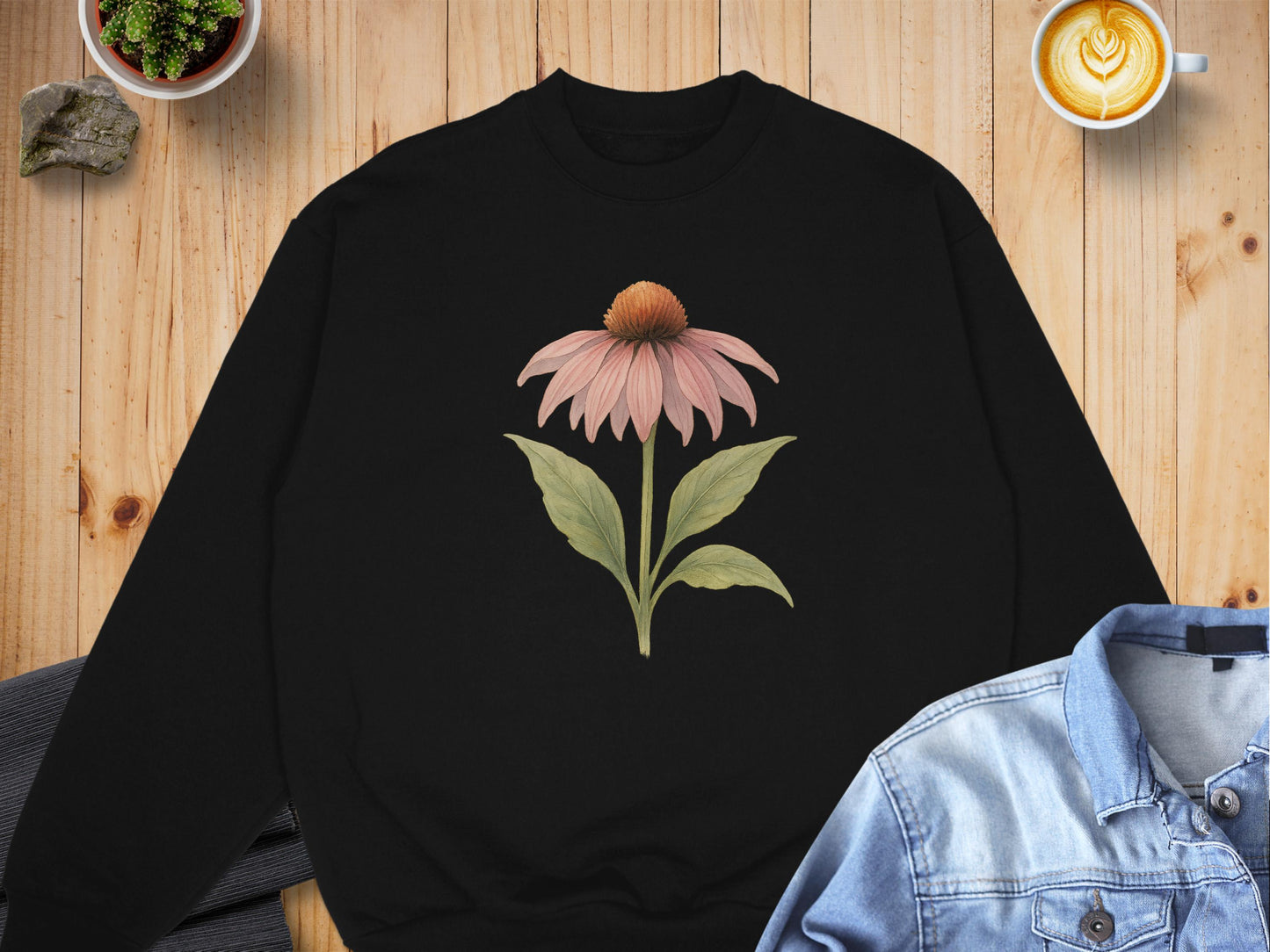 Floral Print Black Sweatshirt Casual Clothing product type