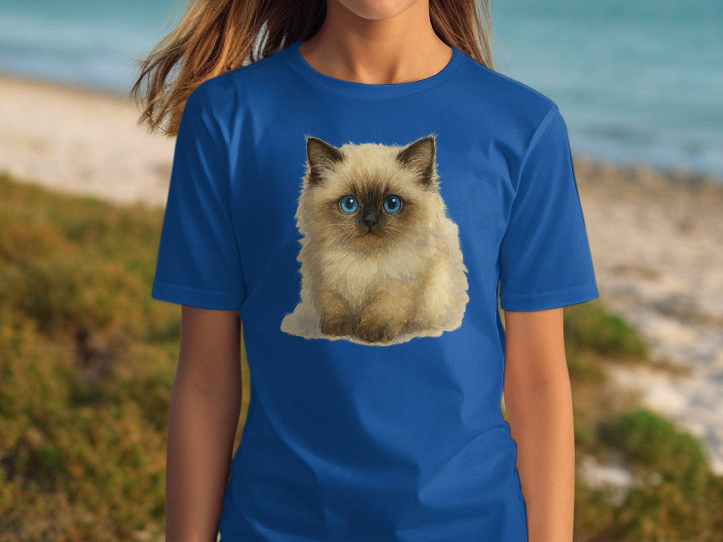 Adorable Blue Eyed Kitten Print on Casual Tee product