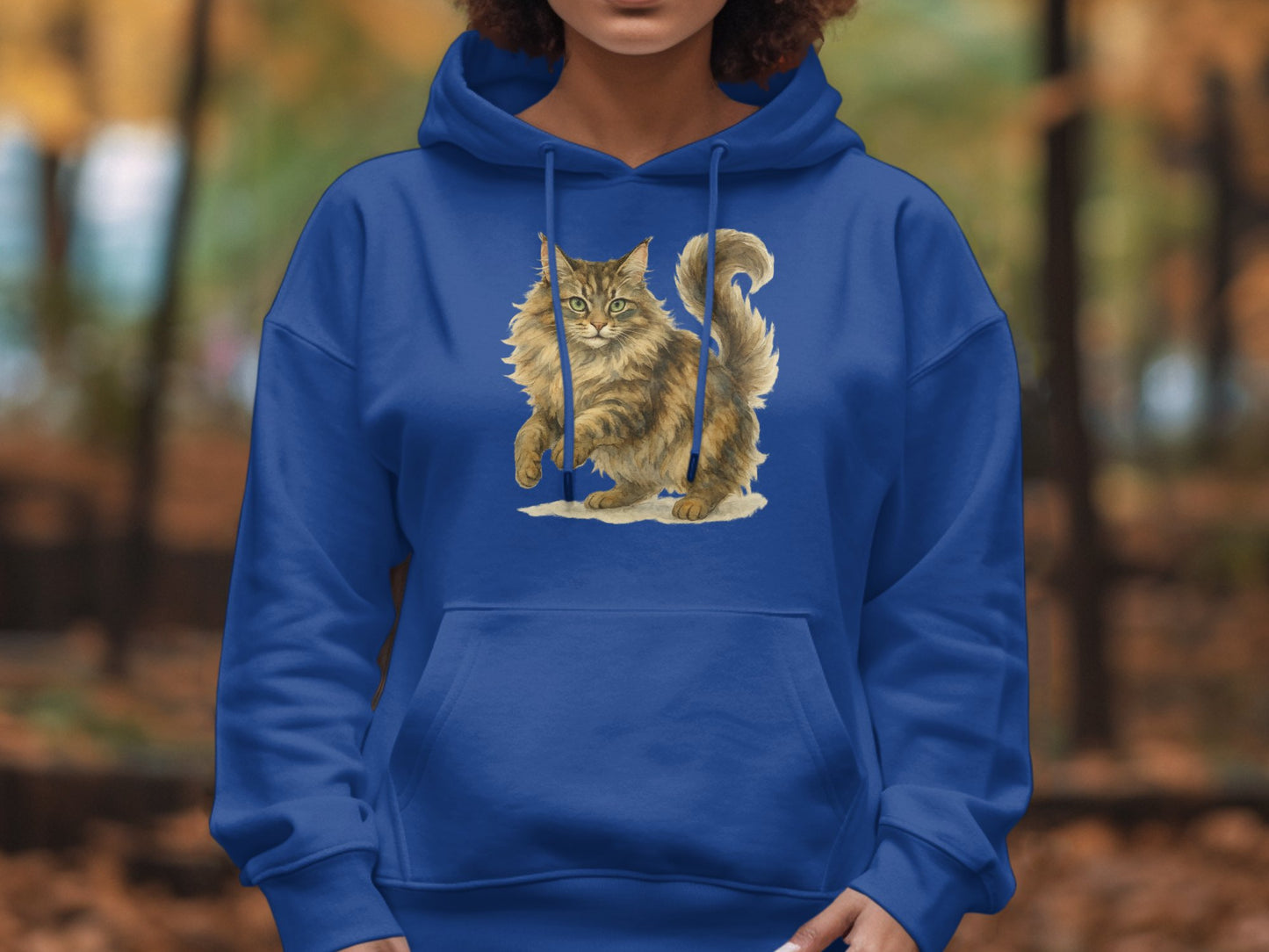 Cozy Blue Hoodie with Playful Cat Design hoodie product