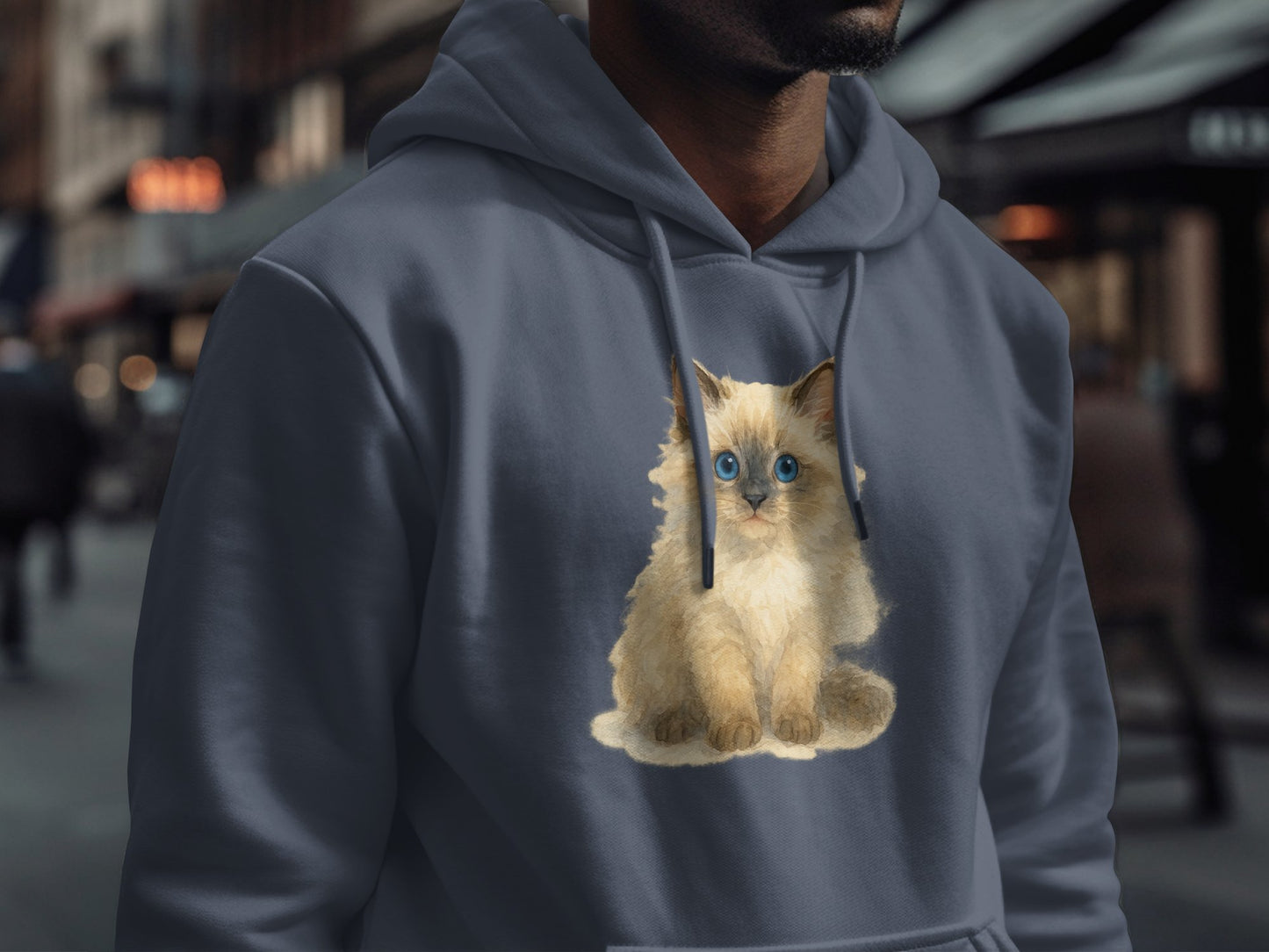 Adorable Fluffy Kitten Print Hoodie product
