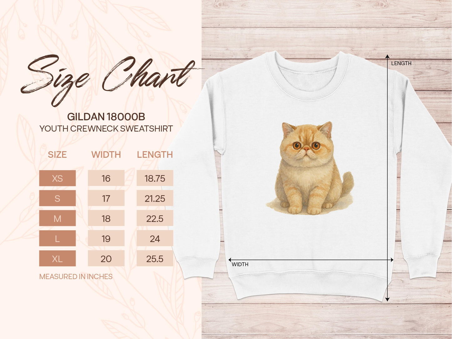 Adorable Cat Print Youth Crewneck Sweatshirt product type