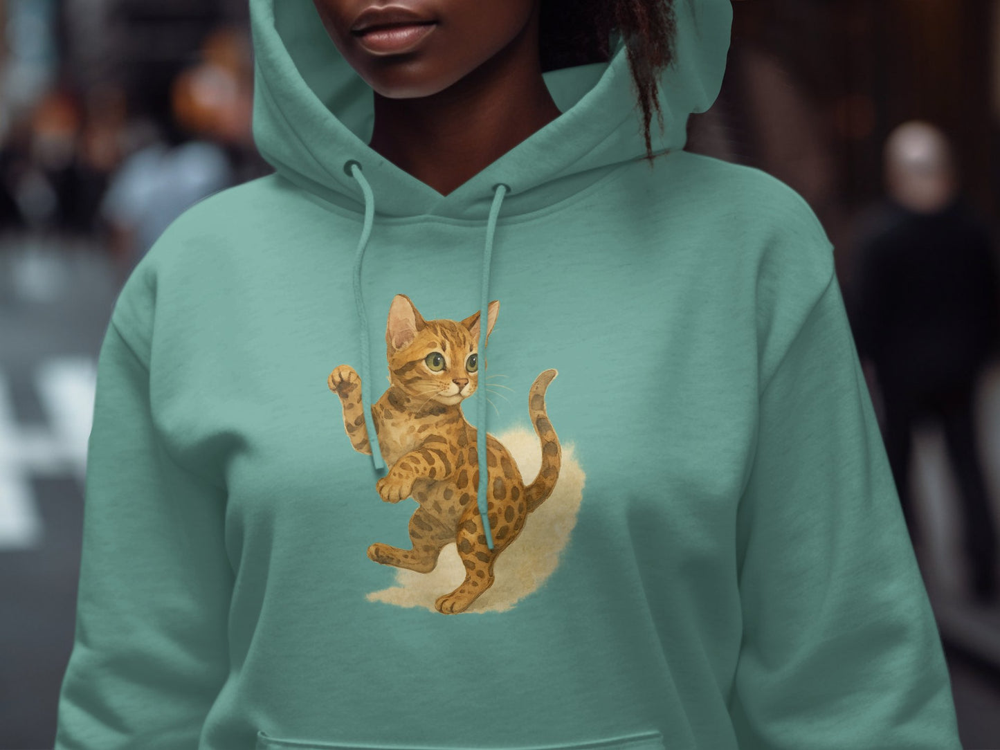 Cute Playful Cat Print Graphic Hoodie product