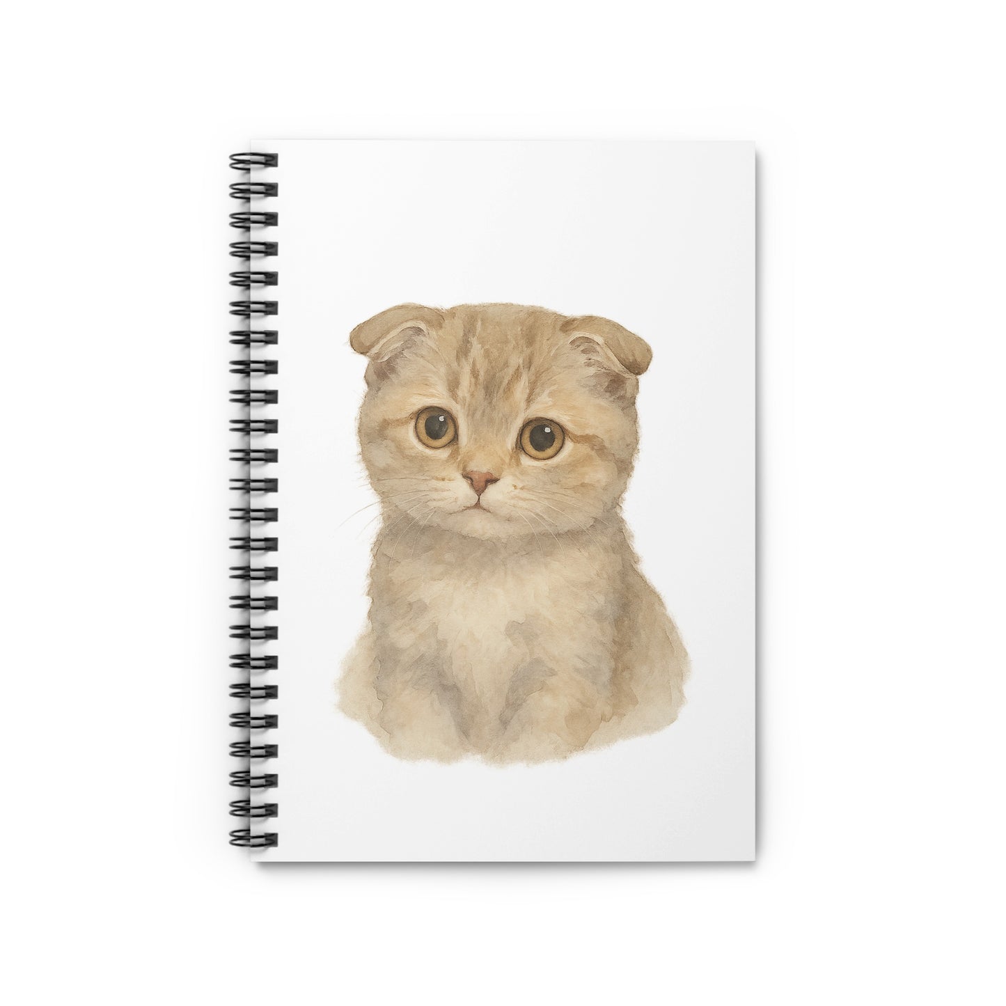 Adorable Kitten Illustration on Spiral Bound Notebook Product