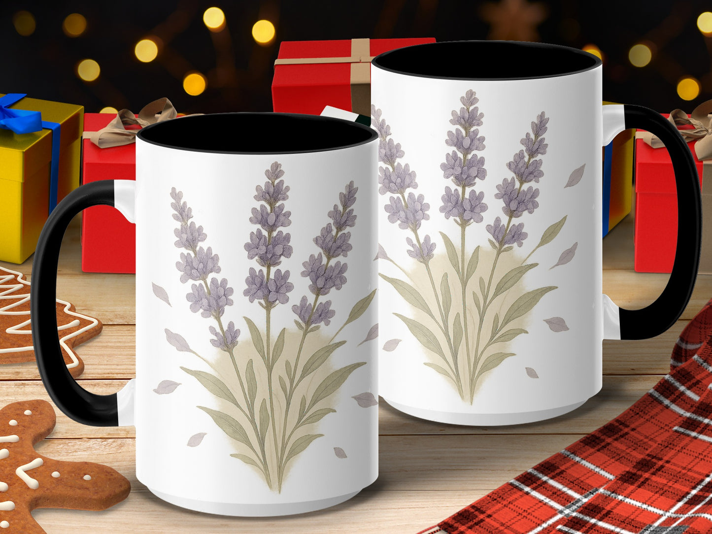 Lavender Floral Design Large Coffee Mug product