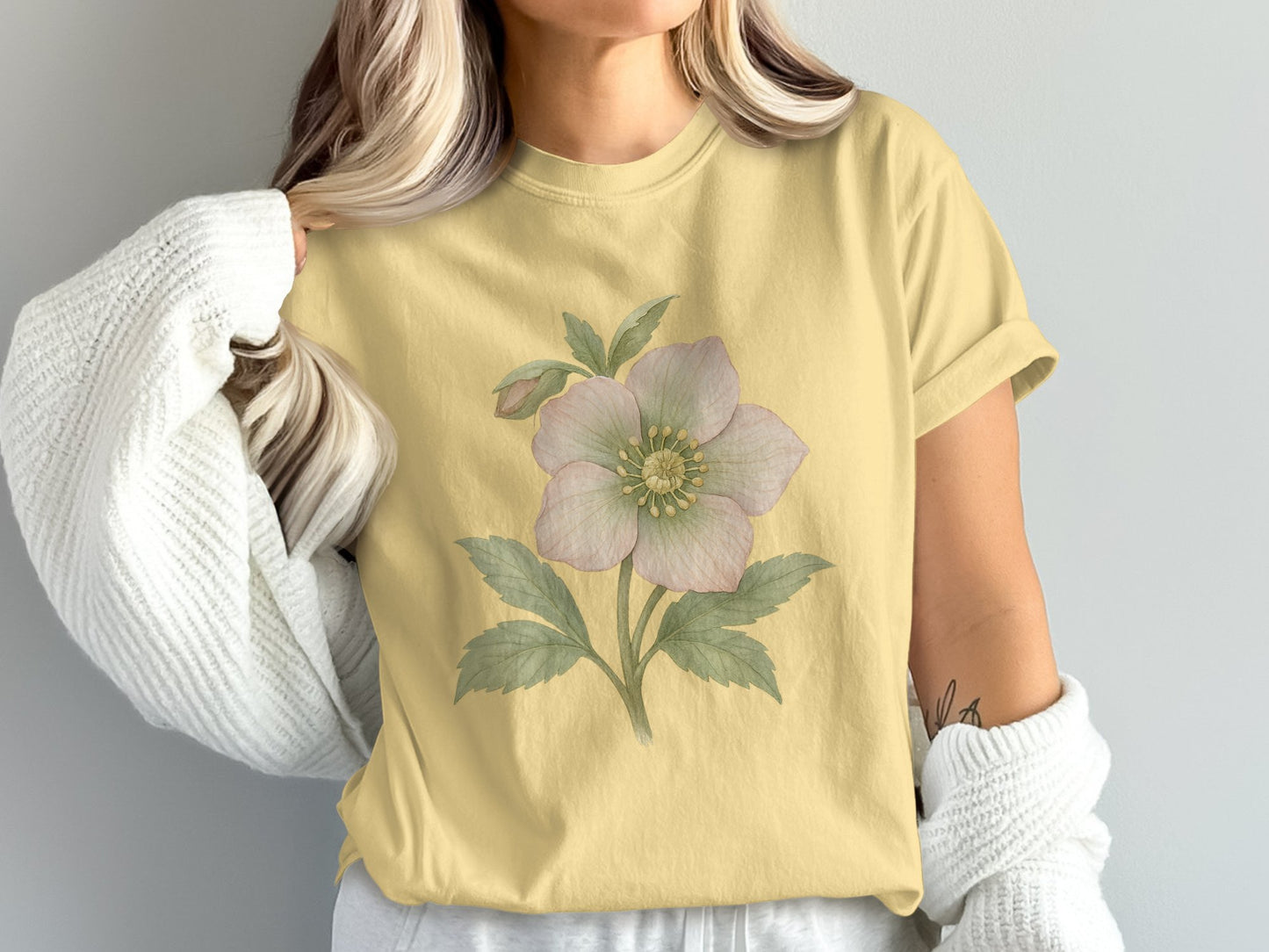 Beautiful Floral Graphic Tee Shirt Casual Clothing Product